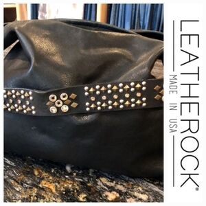 LEATHEROCK Studded Leather Bag